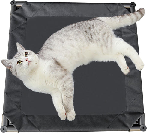 Love&go Elevated Dog Bed - Metal Frame Cooling Raised Pet Cot for Dog and Cat - Small 18.5x18.5x5.5 inch, Black