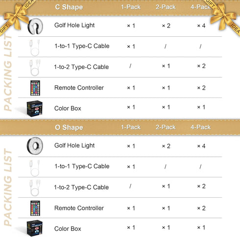 KINGTOP Rechargeable LED Golf Hole Light, Waterproof, Remote-Controlled, Perfect for Night Golf Practice and Outdoor