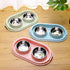 Double Dog Cat Food Bowls - Stainless Steel Pet Bowls with Non-Skid PP Station, No-Spill Feeder