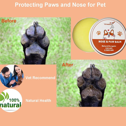 2 oz Paw Balm Dogs Lick Safe Dog Nose Balm for Dry Nose, Dog Paw Protector and Healing for Dry, Cracked Feet and Nose