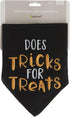 Pearhead Trick or Treat Bandana, Fall Holiday Dog Apparel, Halloween Dog Costume, Dog Slip On Collar Accessories, Small/Medium, S/M