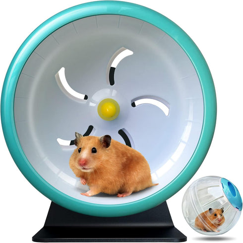 Hamster Wheel, Super Silent Hamster Exercise Wheel, Adjustable Stand, Quiet Hamster Wheel, 7 Inch Blue