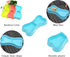 EORTA 3 Pcs Dog Double Bowls - Bone Shaped Feeder, Pet Plastic Bowl for Water & Food, Smooth Surface, Random Color