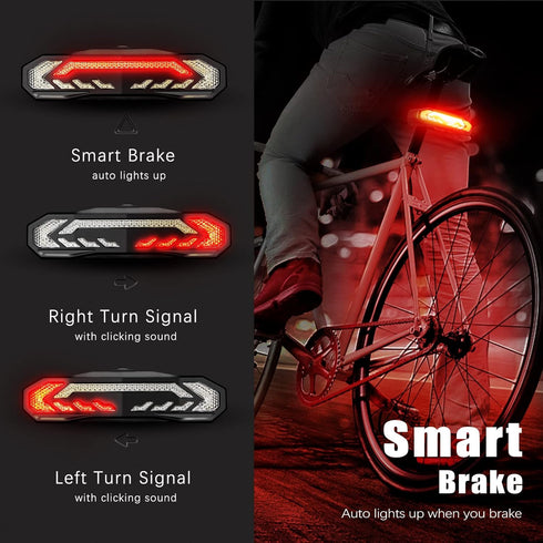 WSDCAM Smart Bike Tail Light with Turn Signals, Rechargeable Waterproof Bike Alarm Horn