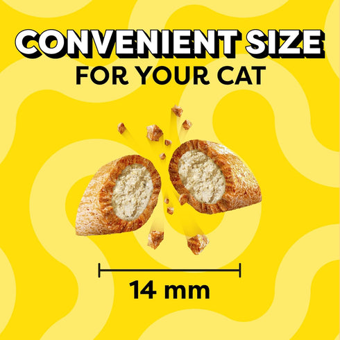 14 oz. Temptations Jumbo Stuffed Cat Treats, Crunchy and Soft Cat Treats, Tasty Chicken Flavor, Tub