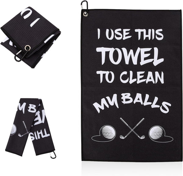 Funny Printed Golf Towel, Microfiber Golf Towels with Clip for Golf Bags, Gifts for Men