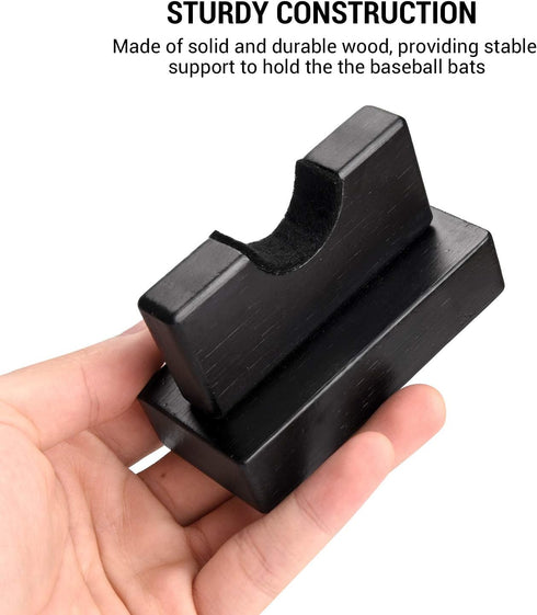 TOBWOLF 2PCS Baseball Bat Display Case - Sturdy Horizontal Rack and Holder for Baseball Bats, Black