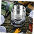 4pcs Set Happyyami Camping Pot Pan Stainless Steel Cookware Non-stick Surface Easy to Clean