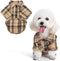 PUPTECK Cute Plaid Dog Shirt, Soft Puppy Cat Polo T-Shirt for Small Medium Dogs, Boy Girl Outfit, Costume M
