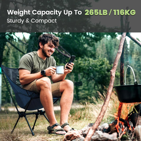 Backpacking CAMEL CROWN Portable Camping Chair Lightweight Compact Folding Chair Mesh for Outdoor Camp Travel Beach