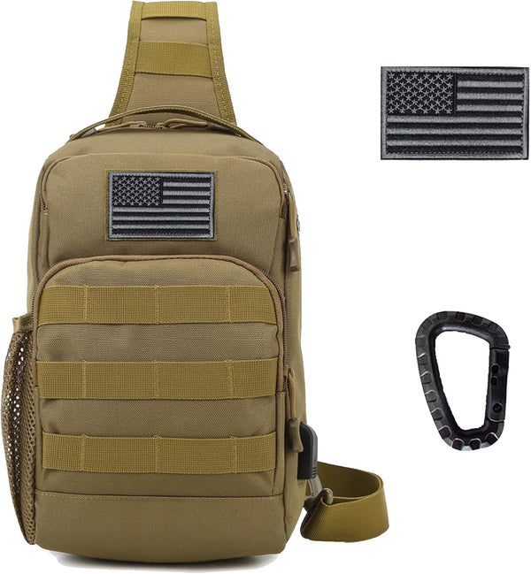 Valinov Tactical Shoulder Bag,Molle Shoulder Backpacks,Military Sling Daypack Backpack with USB Charging port