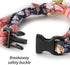 Necoichi Chirimen Hanabi Fireworks Cat Collar (Navy) with Bell - Safety Breakaway Soft Lightweight