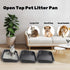 3 Pack 23" Tlence Low Entry Cat Litter Box, Open Top Pet Litter Pan for Kitten, Extra Large Senior Cat Travel Toilet