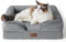 Bedsure Cat Beds for Indoor Cats - Washable Bolster Sofa Beds for Extra Small Dogs, Supportive Foam Couch Bed, Grey