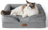 Bedsure Cat Beds for Indoor Cats - Washable Bolster Sofa Beds for Extra Small Dogs, Supportive Foam Couch Bed, Grey