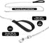 Heavy Duty Chain Dog Leash for Medium Large Dogs, Chew Proof Metal Lead with Soft Padded Handle, Classic Black, 4FT