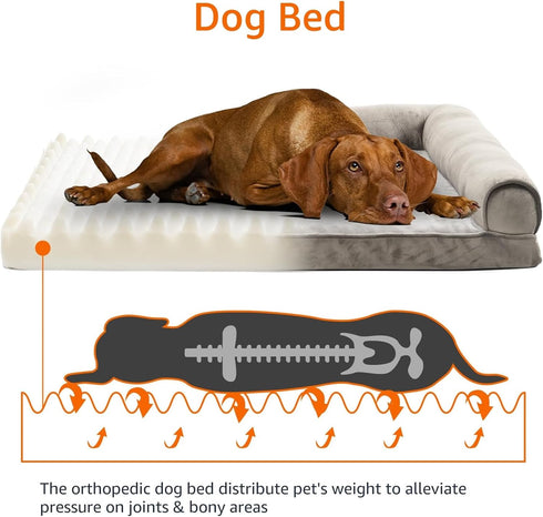 Amazon Basics Foam Living Room Couch Dog Pet Bed, X-Large, 44 x 35 x 8 inches, Removable Cover, Brown