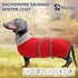 Dachshund Coats Red Fleece Coat for Miniature Sausage Dog with Hook and Loop Closure and Reflective Trim Safety - S