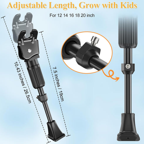 SEISSO Bike Kickstand for Kids Bike 12 14 16 18 20 inch Wheel, Adjustable Rear Mount Bicycle Kickstands, Universal Child Kick Stand for 12"-20" Wheel by SEISSO