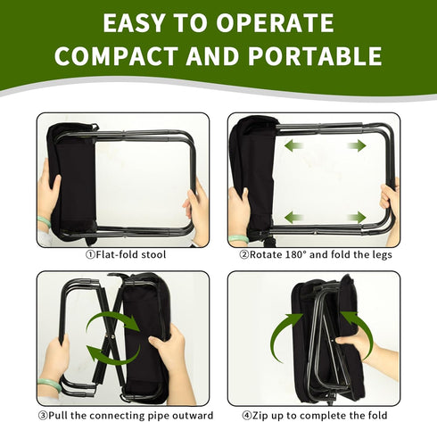 MealFlow Pro Backpack Portable Foldable Stool, Pocket Chair Camping Fishing Stool, Mini Outdoor Camping Stool Sling