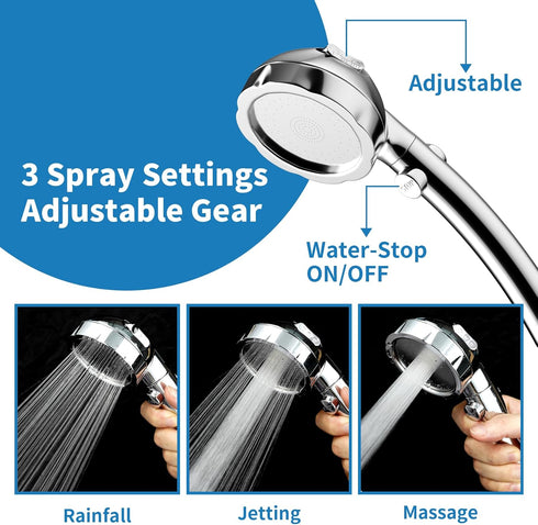 Hibbent Dog Shower Sprayer Attachment Set - 119 Inch Hose, Handheld Shower Head, Bathroom Sprayer Kit