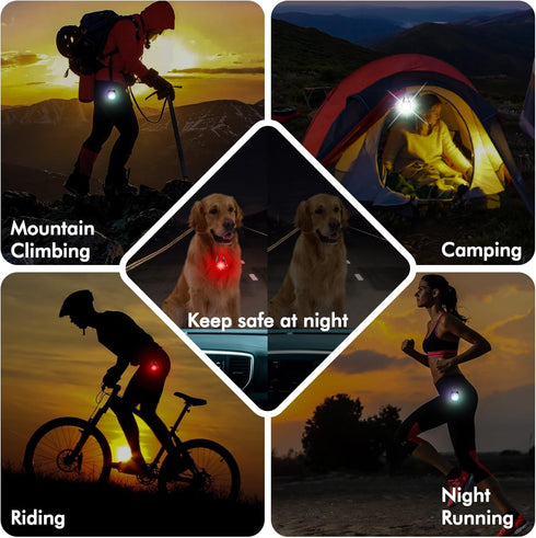 2 Pack Dog Collar Light, USB Rechargeable with 4 Modes for Nighttime Clip On, IP68 Waterproof for Night Walking
