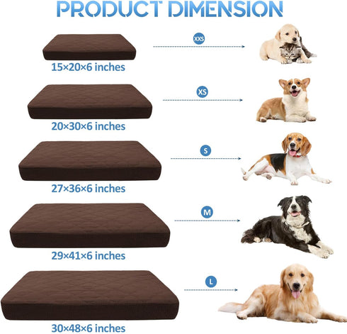 CHHKON Dog Bed Covers Replacement, Washable Waterproof Cover for Dog Bed Only (Brown, 36x27x6 inch)