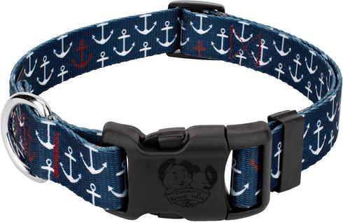 Country Brook Petz Deluxe Dog Collar - Premium Polyester for Durability, Comfort & Style, Large Anchors Away