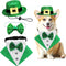 3Pack St. Patrick's Day Dog Costume - Puppy Bandana, Top Hat & Bow Tie Collar for Dogs & Cats