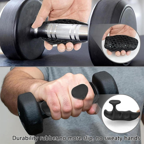 KAAFANG Weight Lifting Gloves for Men Women, Rubber Gym Grips Fingerless Workout Gym Gloves, Anti-Slip Hand Palm