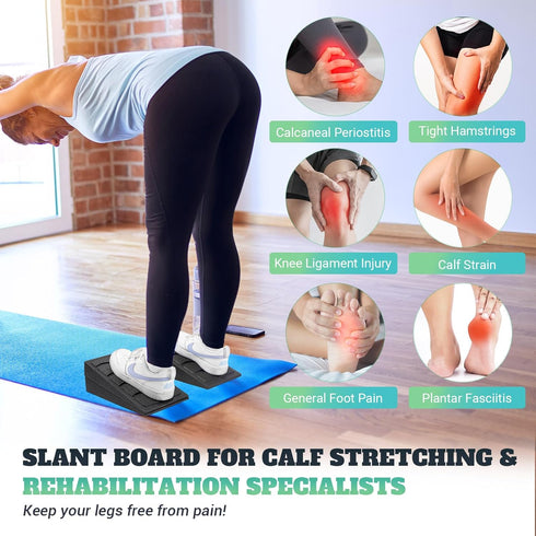 Slant Board for Calf Stretching - 5 Adjustable Angles Incline Board for Squat Wedge, 480 lbs Weight Capacity
