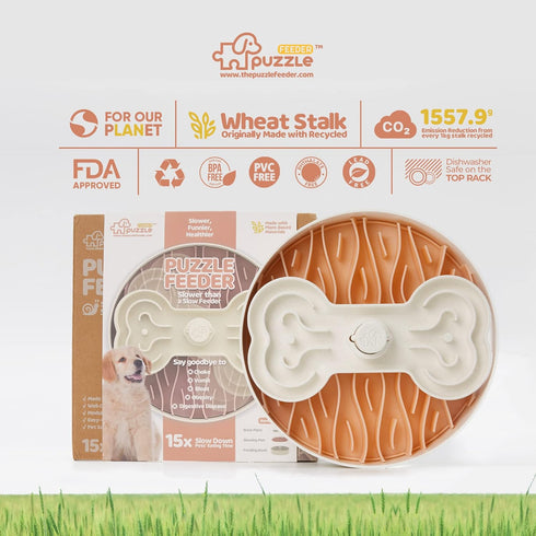 Pink Puzzle Feeder Bowl for Dogs - Slow Feeding Dog Food Puzzle