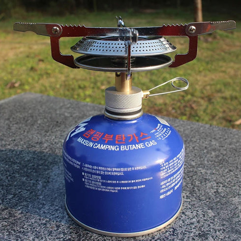 Portable Windproof Camping Gas Stove, Foldable Backpack Electronic Stove Head for Outdoor Cooking, Hiking, Camping
