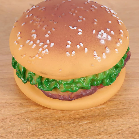 Hamburger Bite-Resistant Dog Toys - Squeaky Chewing Toys for Training & Sofa Damage Prevention