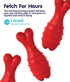 Petstages Grunt Fetch Stick Red Bunny Dog Toy - Fun Sound and Shape for Fetch Play