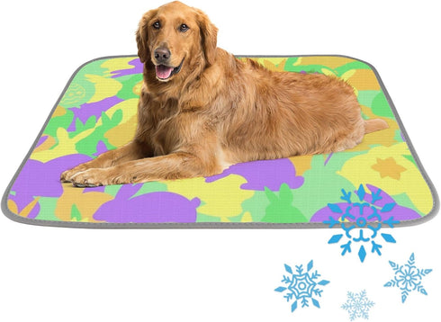 imiBBWQu Cooling Pad Colorful Easter Bunnies Dog Mat Foldable Washable Grounding Pad for