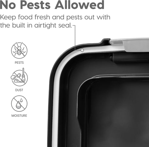 IRIS USA Airtight Dog Food Storage Container, Up to 30 lbs, with Attachable Wheels for Easy Mobility
