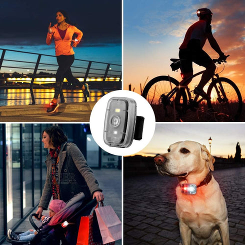 LED Safety Light, Clip On Strobe/Running Lights, Bike Tail Light with 5 Modes for Cycling, Hiking, Dogs, Kids