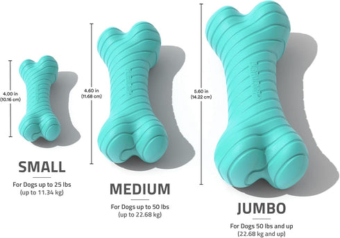 Playology Dog Toys, Dual Layer Bone Chew Toy for Dogs, Jumbo Peanut Butter Scented, Non-Toxic Materials