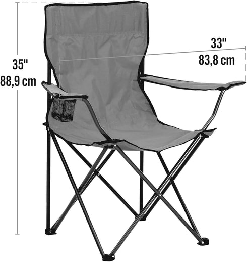 (146115) Quik Shade Chair Portable Folding Chair with Arm Rest Cup Holder and Carrying and Storage Bag, Red
