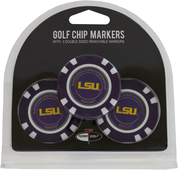 Team Golf NCAA Poker Chip Size with Double-Sided Enamel Markers, Pop Out Smaller