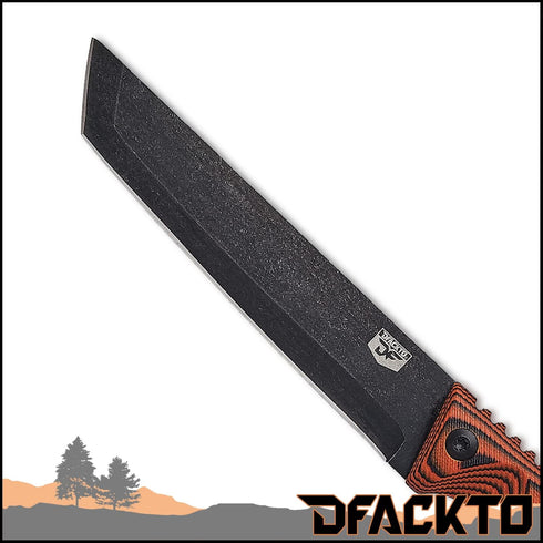 Interceptor 5.5 Inch Tanto Utility Kitchen Knife for Cooking, Camping, High Carbon Stainless Steel