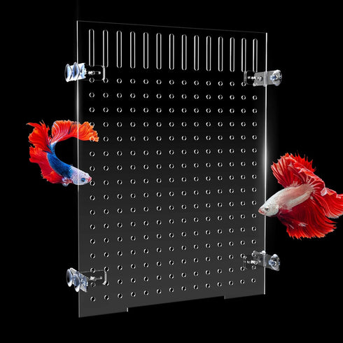 Fish Tank Divider Kit, Acrylic Aquarium Divider with 8 Suction Cups, Transparent Plate, 11.8 * 15.7in
