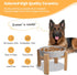 8.8 inch Elevated Slow Feeder Dog Bowl - Puzzle Maze Dish with Bamboo Stand - Raised Ceramic Food Bowl for Medium