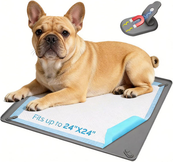Wuquperf 24" x 24" Dog Pee Pad Holder, Silicone Puppy Potty Pad Tray