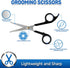 Pet Magasin Japanese Stainless Steel Grooming Scissors (2) for Facial hair and Larger for Body Trimming with Round Tip - Black
