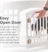 IRIS USA Dog Playpen, 4-Panel 24" Pet Playpen with Door, Indoor/Outdoor Customizable White