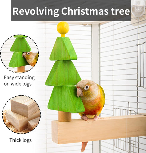 Bird toys & Bird Perch, Bird Wooden Block Chewing Toy Parrot Foraging & Puzzle Toys Bird Cage Accessories for Conures
