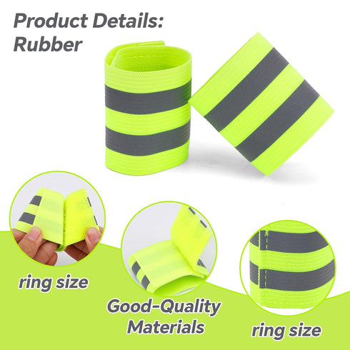 Goktvai 6 Pcs Reflective Bands Strip for Strollers, High Visibility Elastic Safety Reflective Tape Identifier Baby