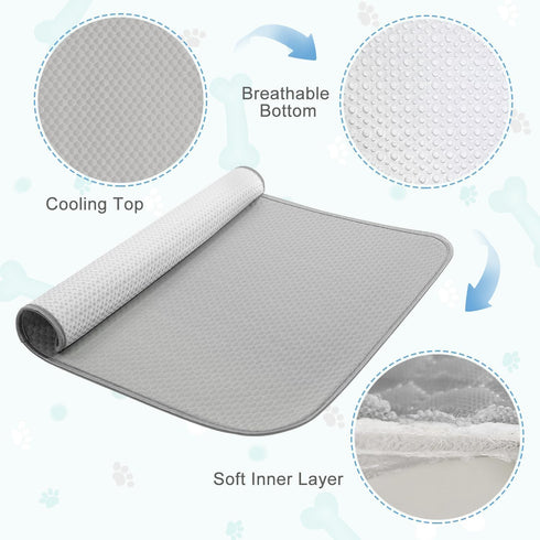 Buvlnee Summer Dog Cooling Mat Washable Ice Silk Self Cool Pad for Small Medium Large Dogs and Cats, Pet Sleeping Pad